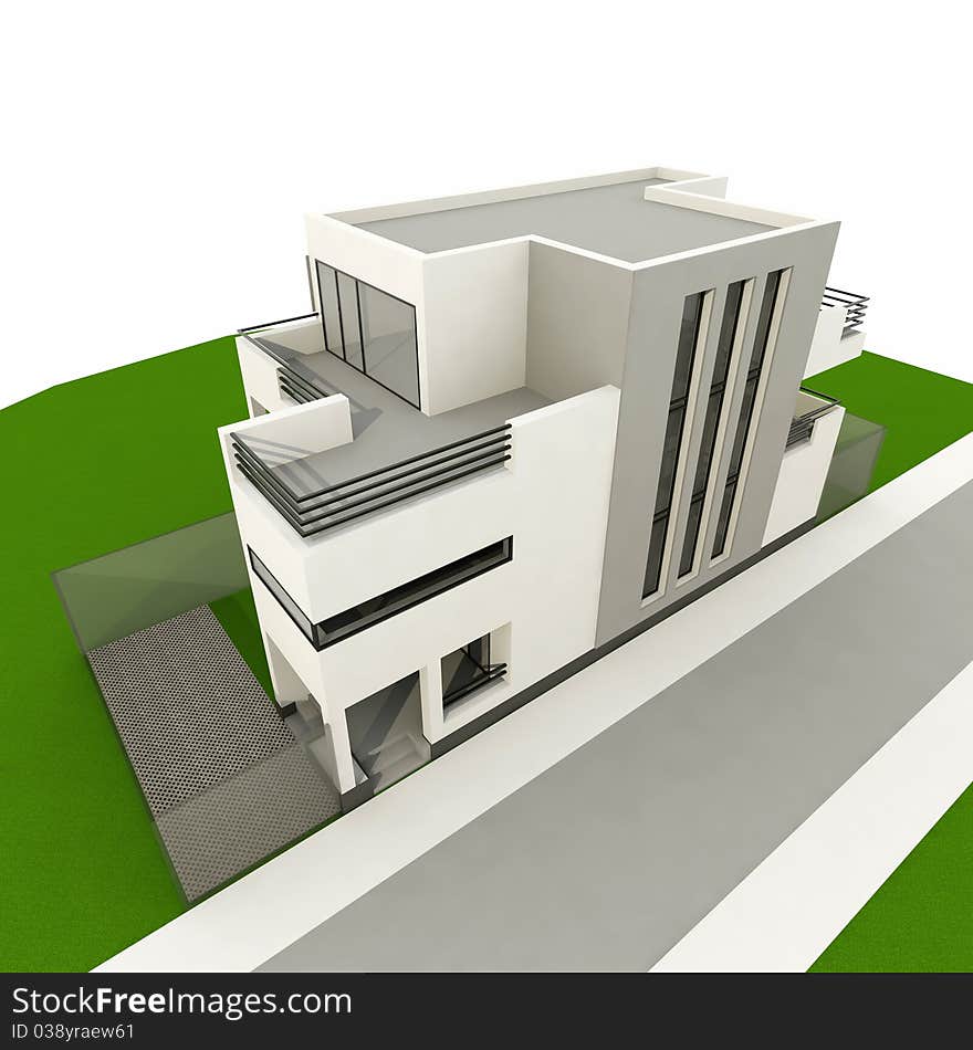 3d modern house