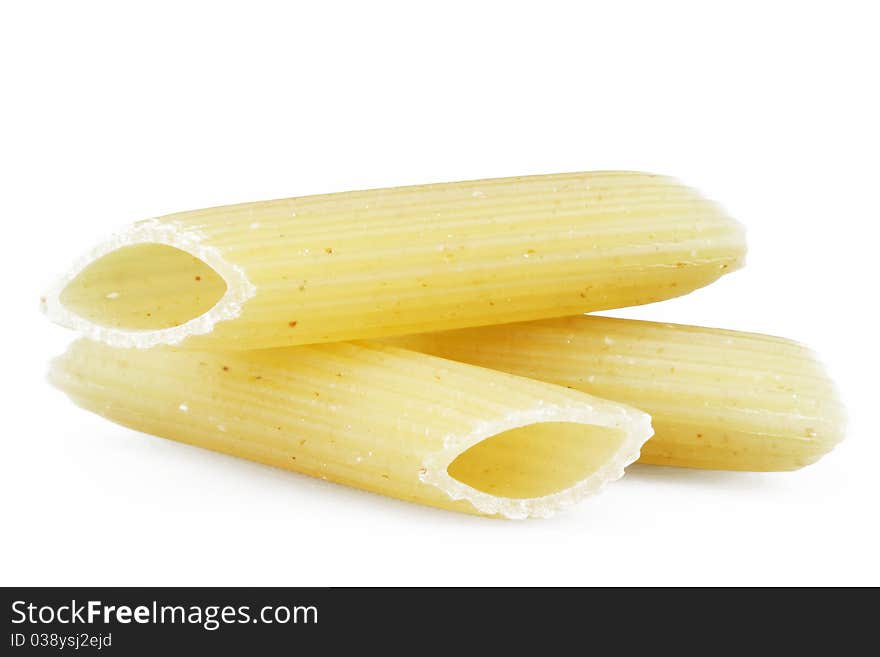 Pasta closeup on white background