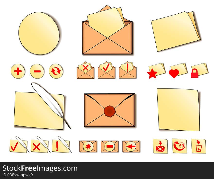 Set of icons for email.