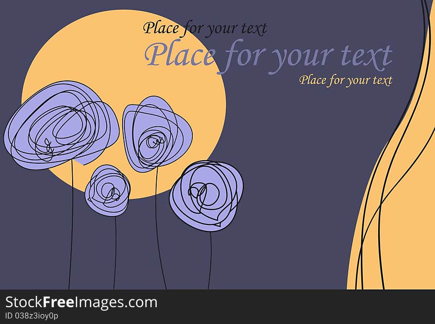 Flower valentine and birthday card with place for your text. Flower valentine and birthday card with place for your text