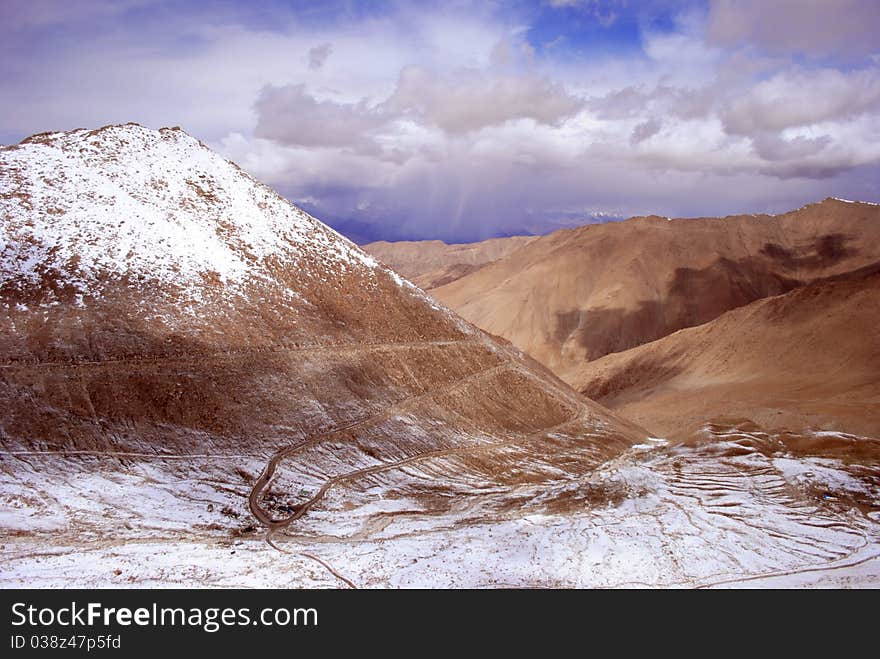 Ladakh Landscape In Cold Winter