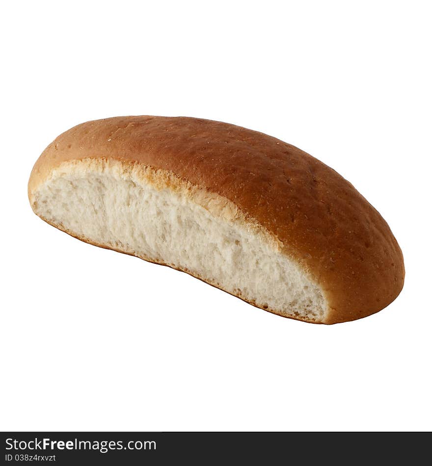 Loaf of bread on a white background