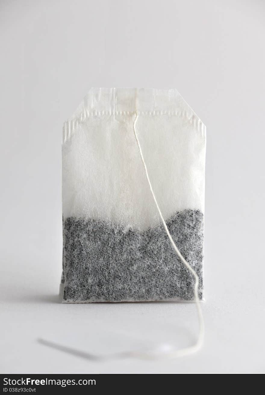 Tea bag with white background