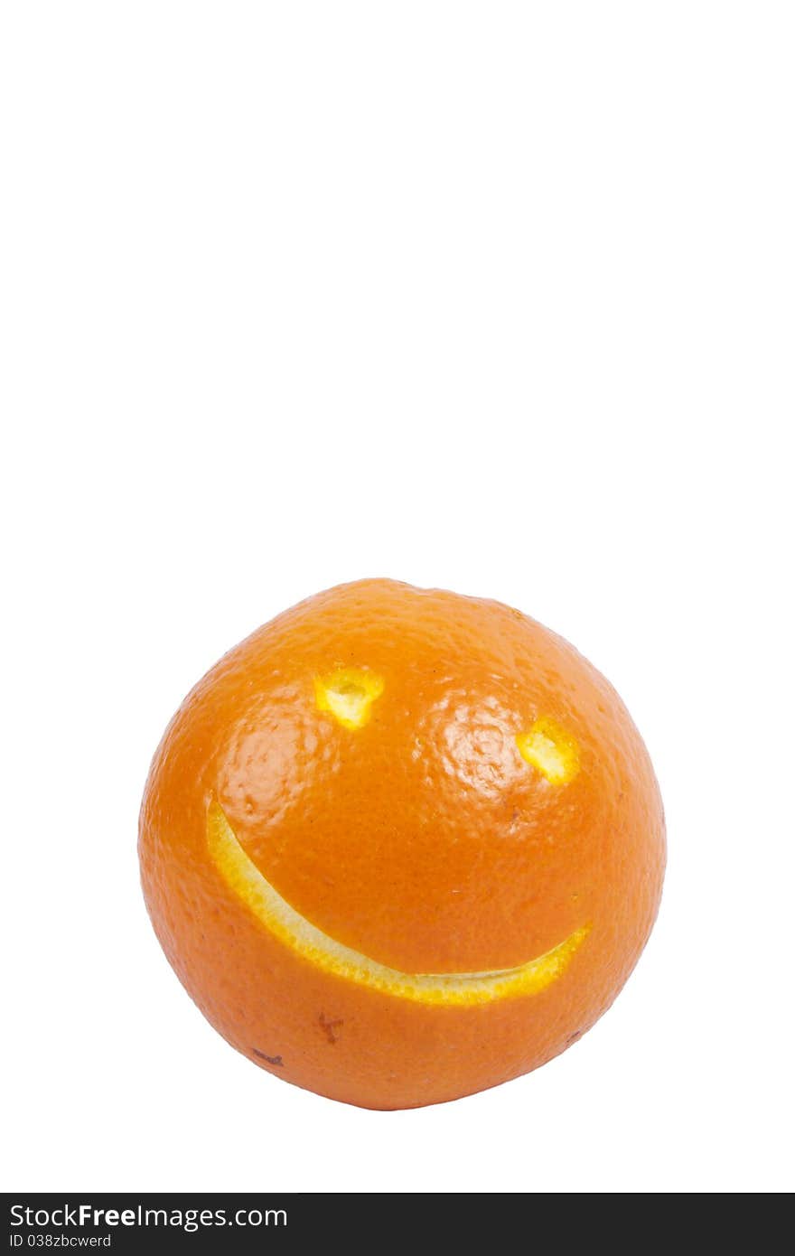 Remove some part of orange surface to be a smiley face. Remove some part of orange surface to be a smiley face.