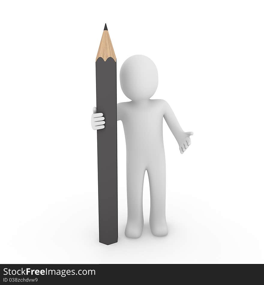 3d Human Gray Pencil