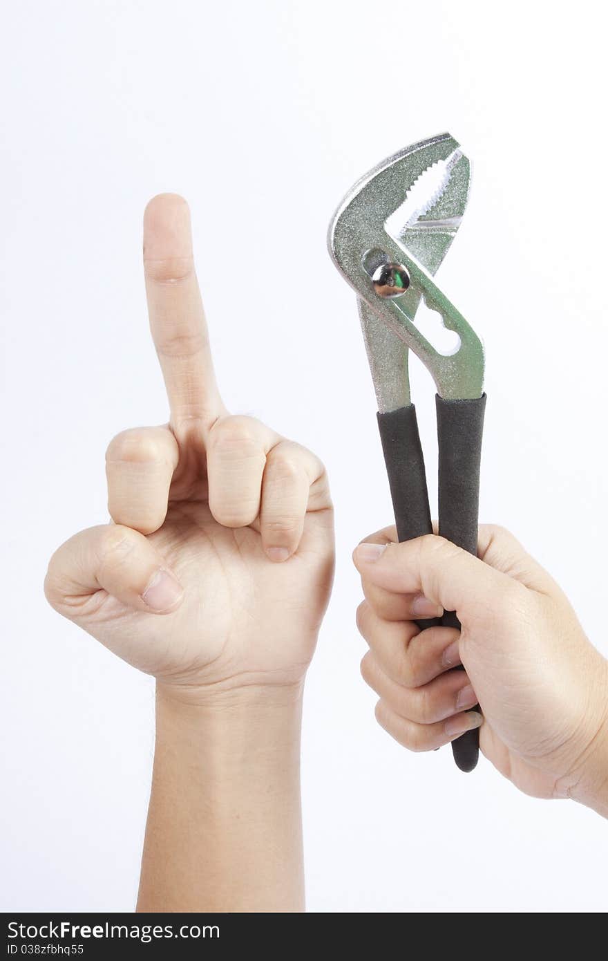 Finger And A Pliers