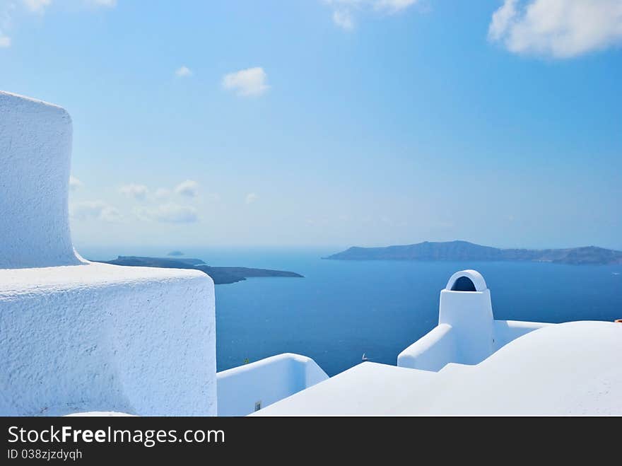 Santorini island withe the blue sky