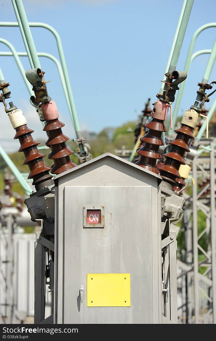 Electricity power cables at a Electric sub station