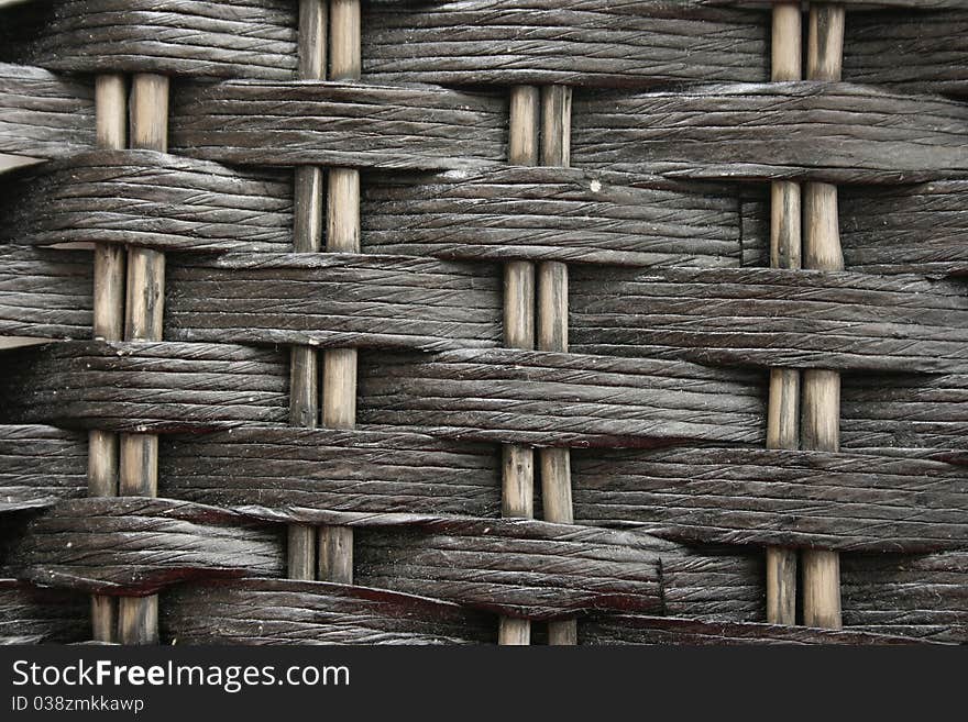 Macro shot of a brown woven basket.