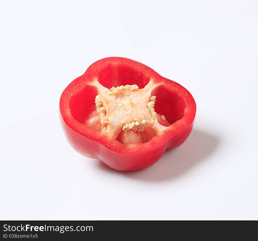 Cross section of a red bell pepper