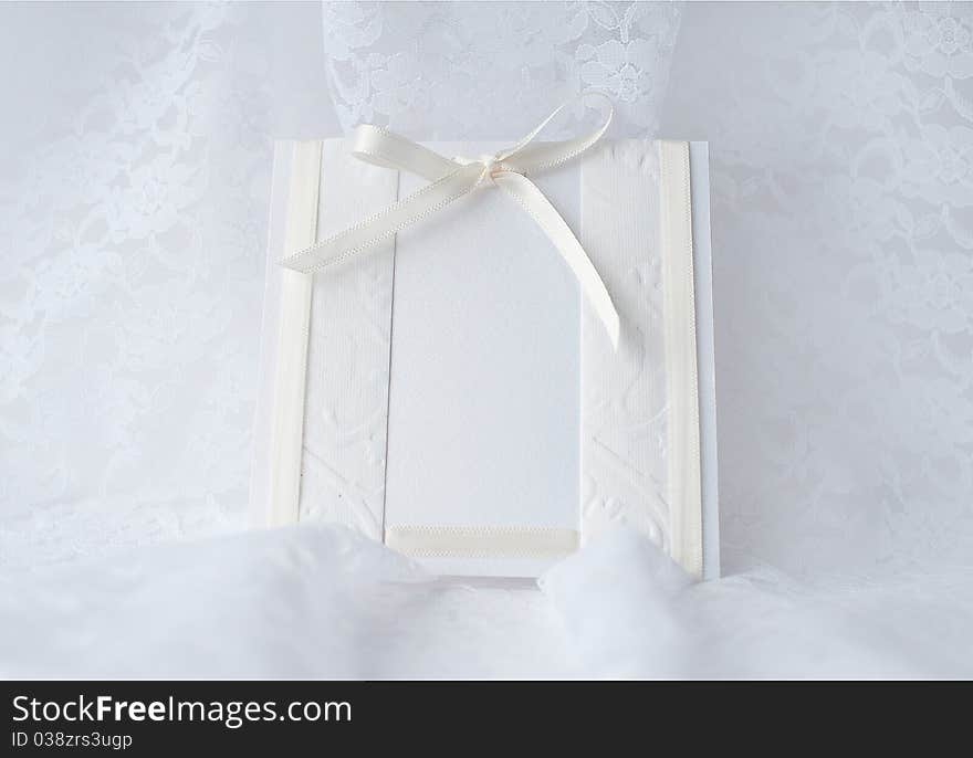 Beautiful white pastel wedding card for invitation or greeting