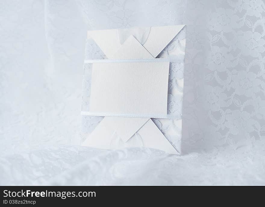 Beautiful white pastel wedding card for invitation or greeting