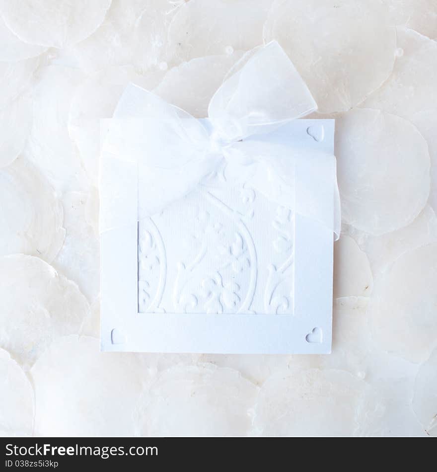 Beautiful white pastel wedding card for invitation or greeting