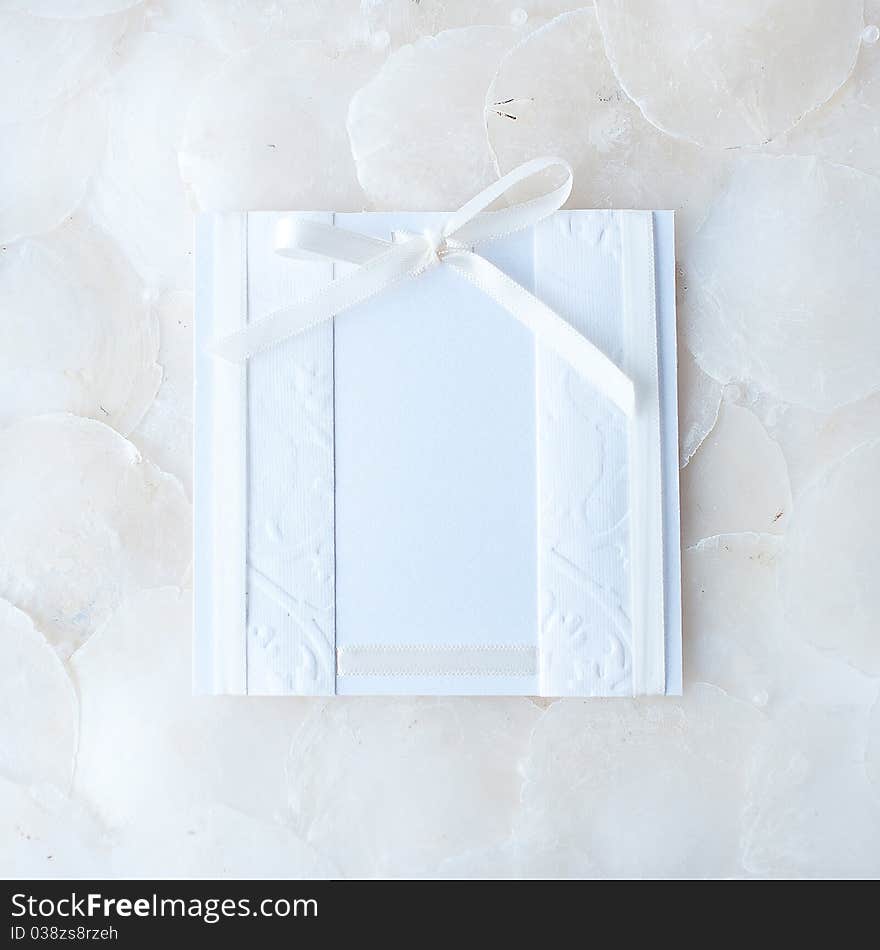 Beautiful white pastel wedding card for invitation or greeting