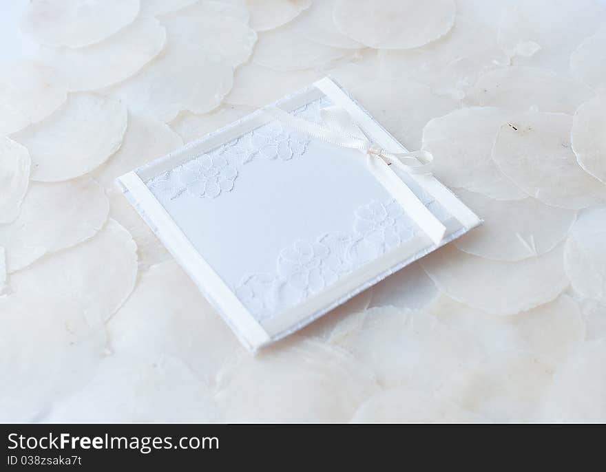 Beautiful white pastel wedding card for invitation or greeting