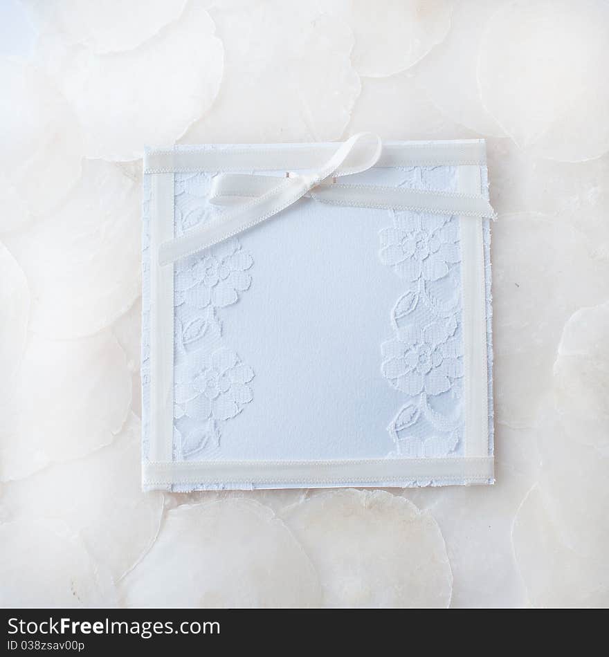 Beautiful white pastel wedding card for invitation or greeting