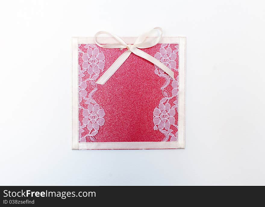 Beautiful, white and red wedding card for invitation or greeting