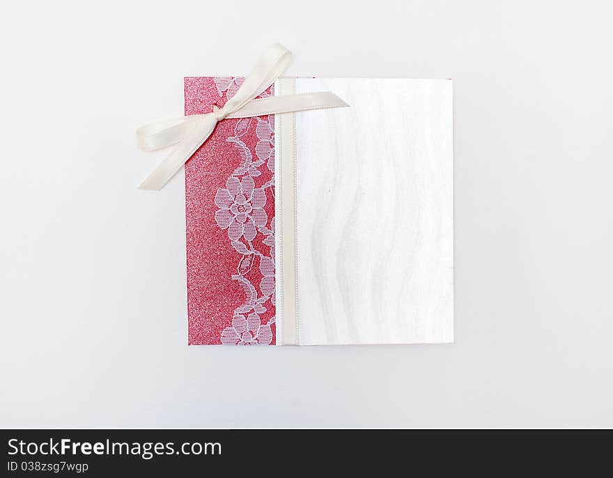 Beautiful, white and red wedding card for invitation or greeting