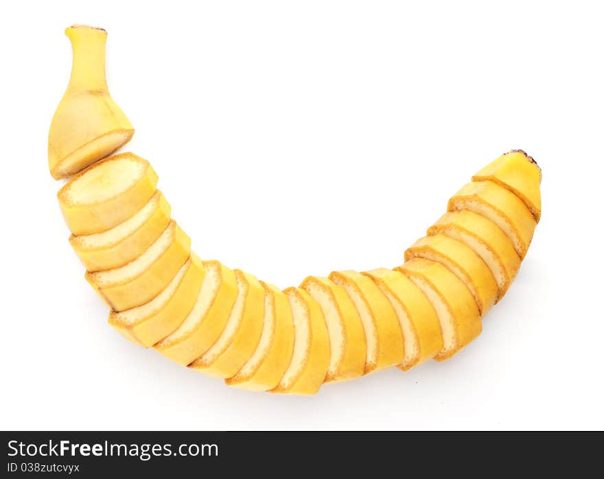 Cut banana isolated