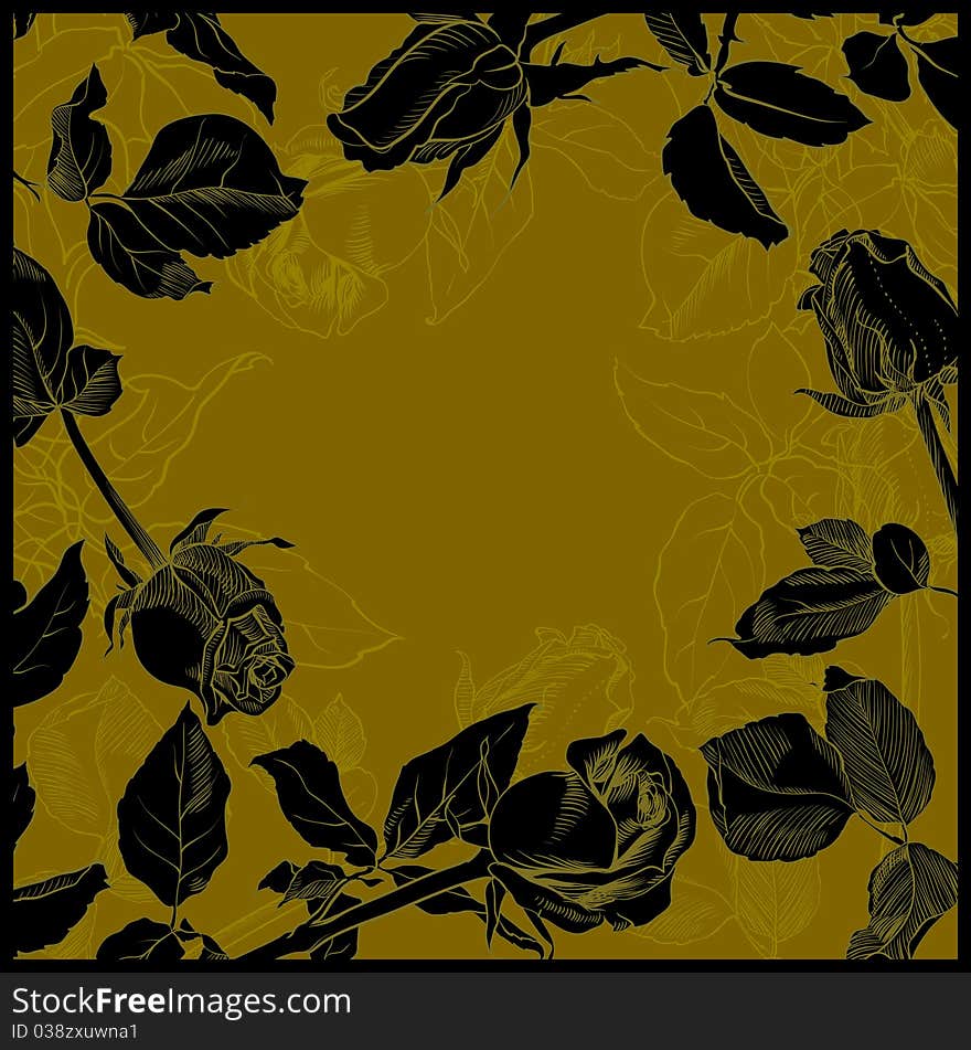 Black roses background