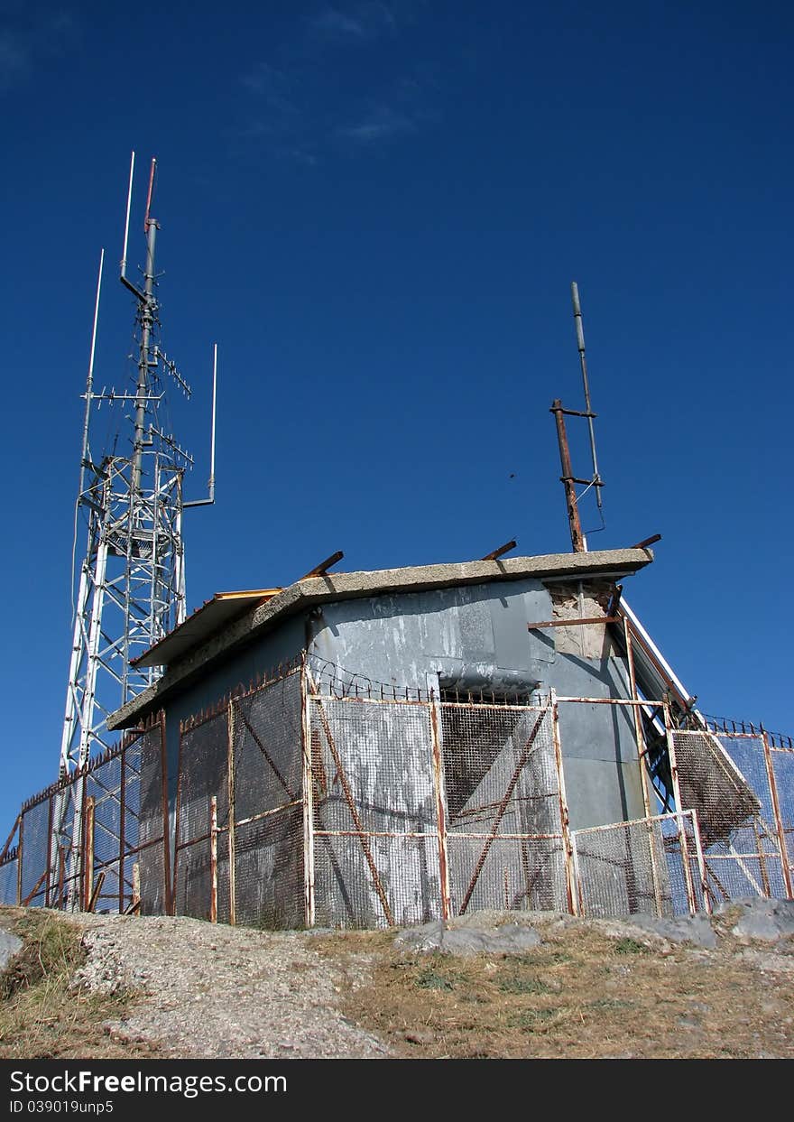 An old build under a bluesky. An old build under a bluesky