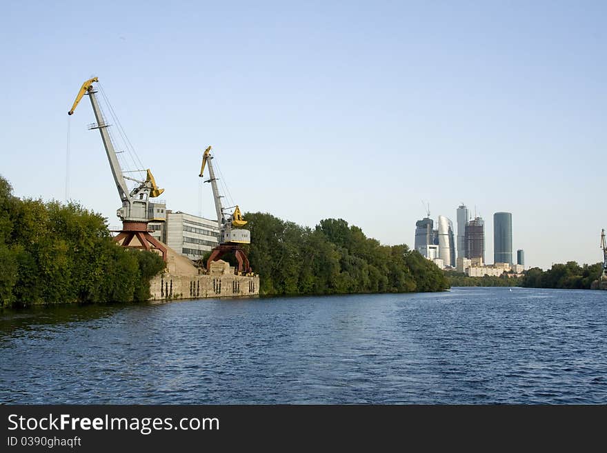 Modern buildings of the International Business Centre under construction, Moscow, Russia. Modern buildings of the International Business Centre under construction, Moscow, Russia