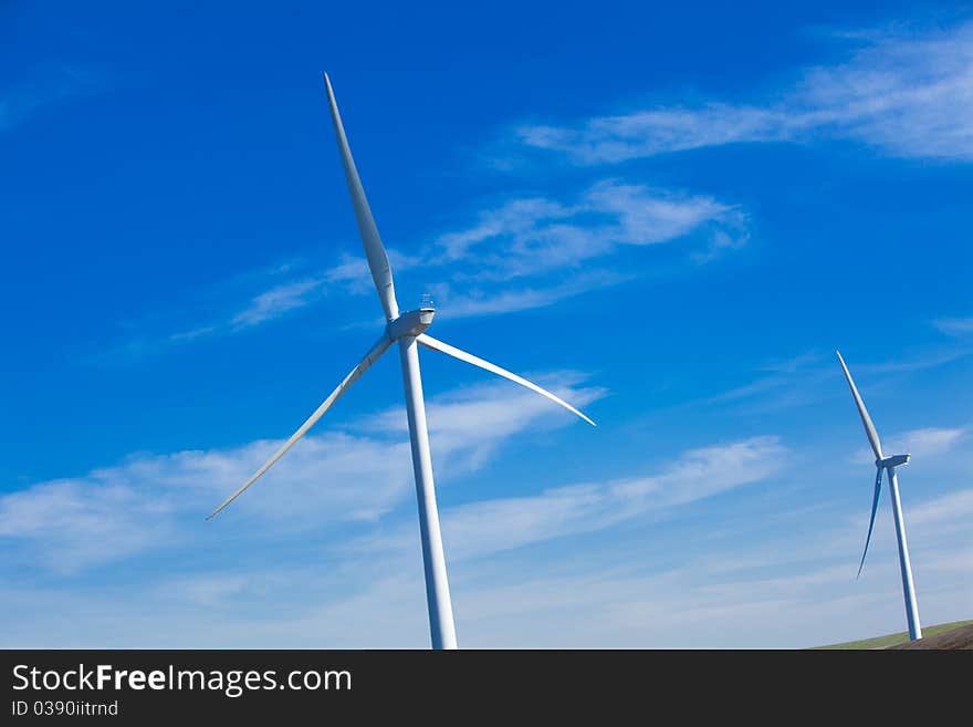 Wind Farm with blue sky