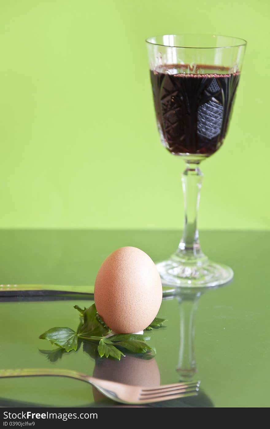 Egg and wine