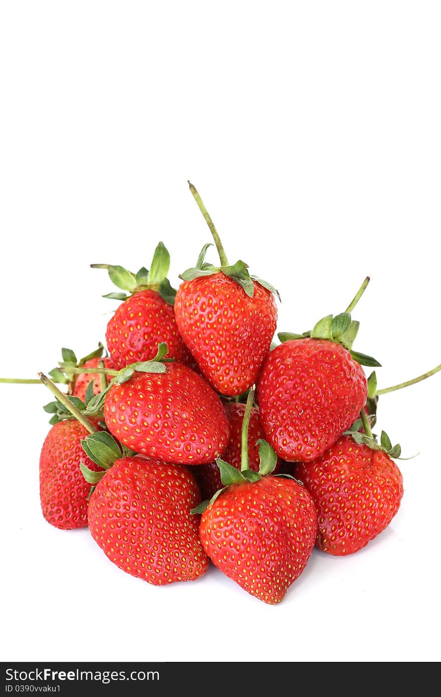 Close up strawberry on white background