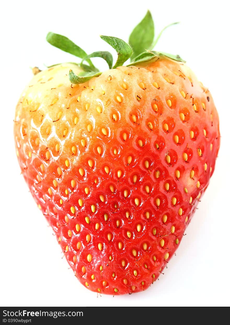 Close up strawberry on white background