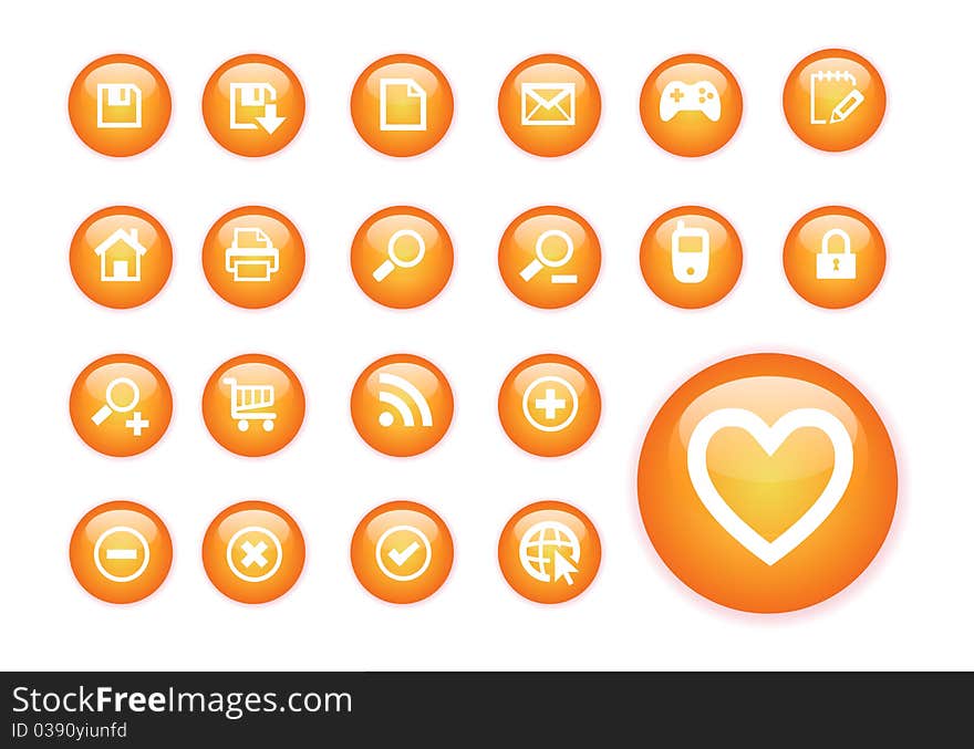 Circle orange icons