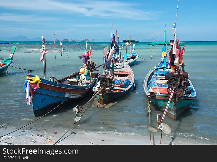 Longtail Boat In The Sea