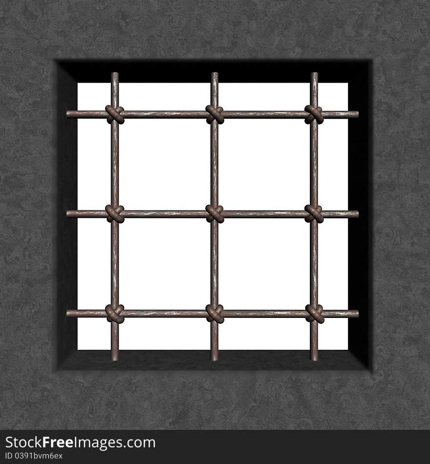 3d rendering of prison windows. 3d rendering of prison windows