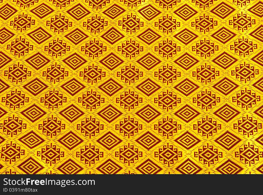 Gold and square design textile. Gold and square design textile