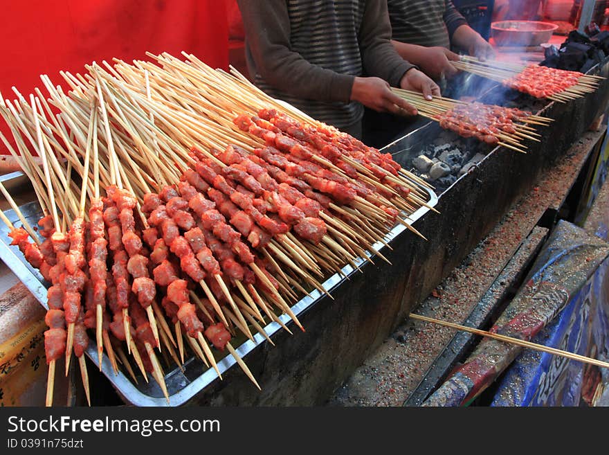 Barbecue with grillmarks in china.