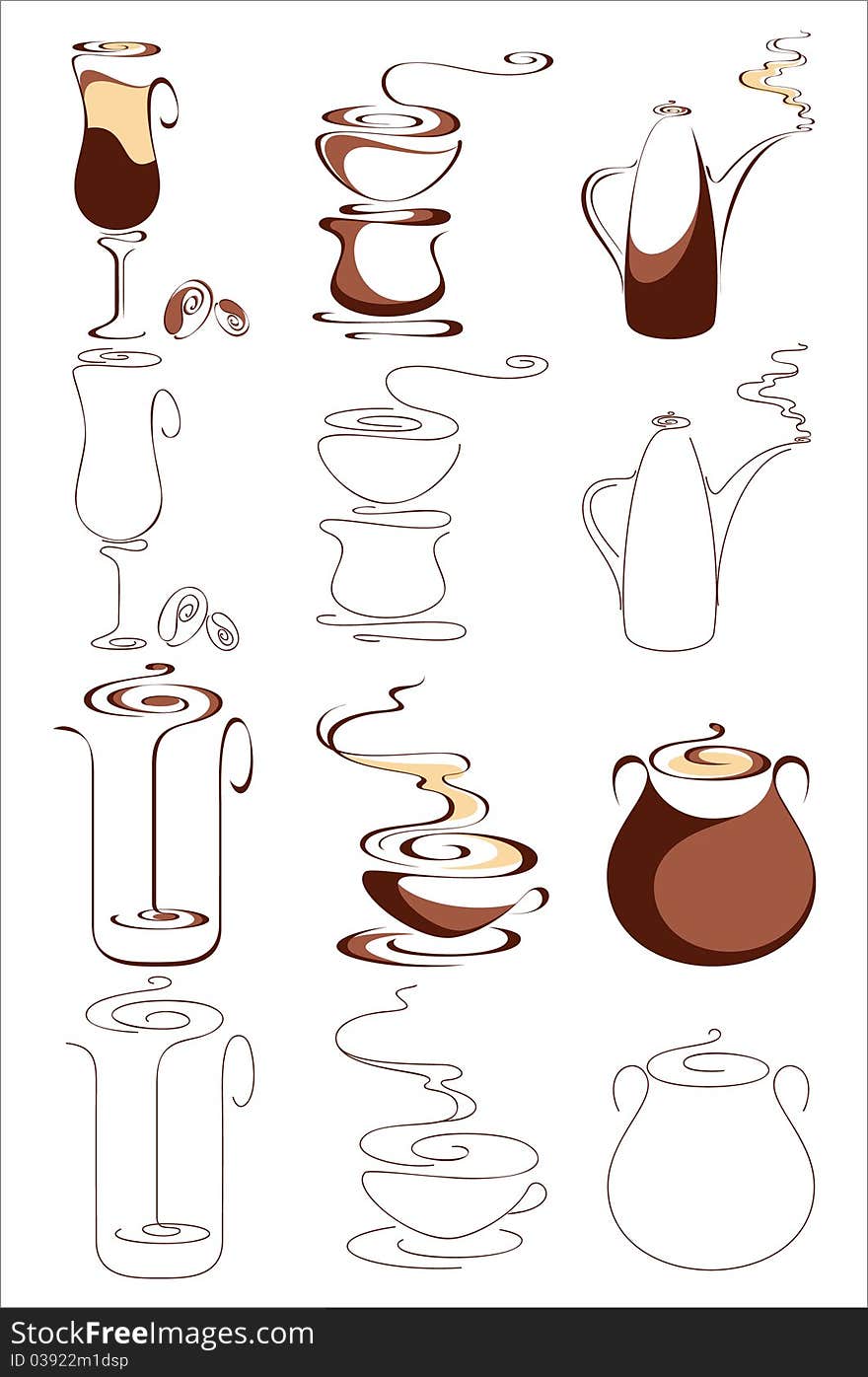 Vector Coffee Elements Set