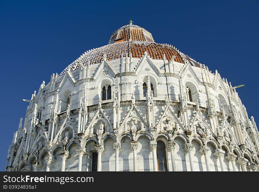 Piazza dei Miracoli in Pisa after a Snowstorm