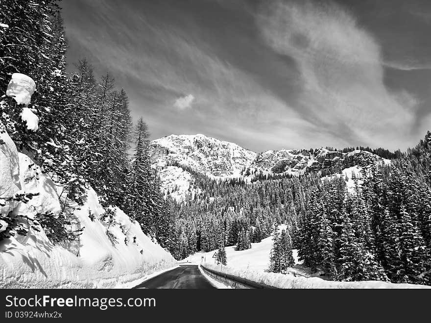 Snow On The Dolomites