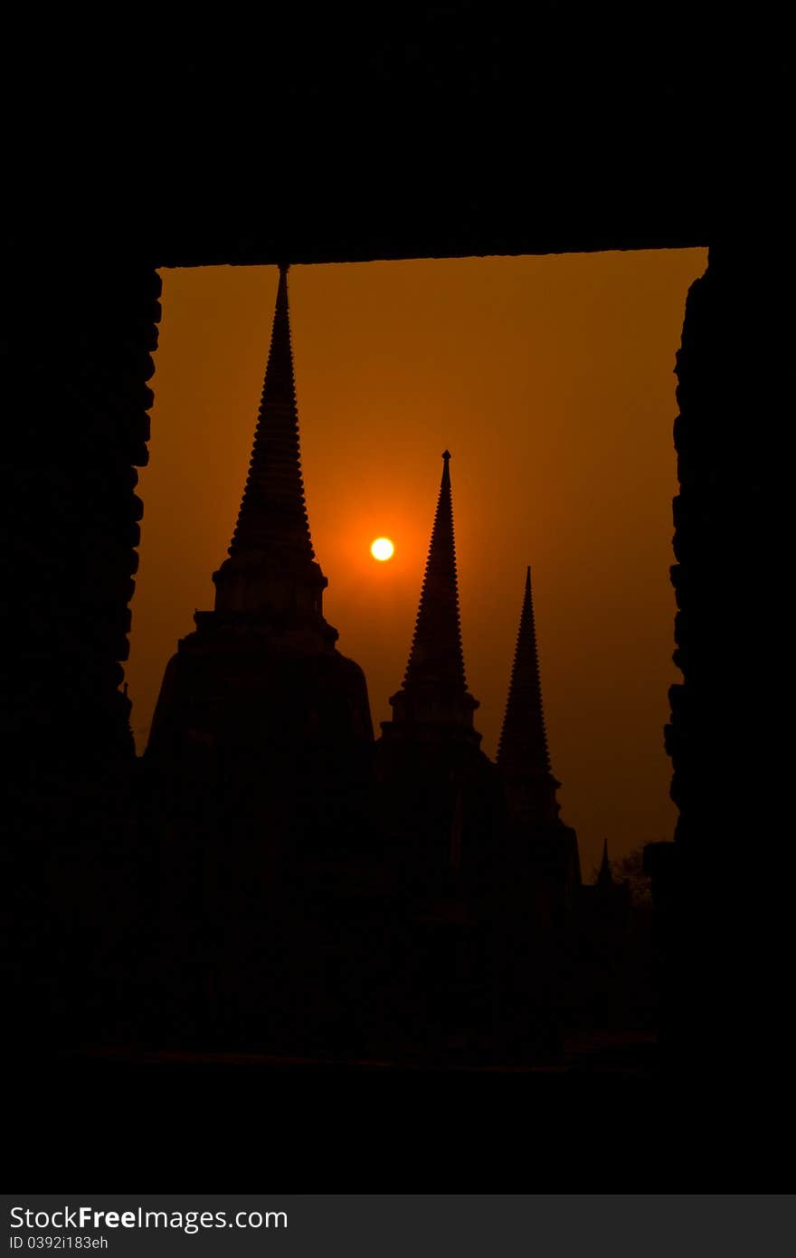 The Ancient Pagoda Of Ayutthaya, Thailand