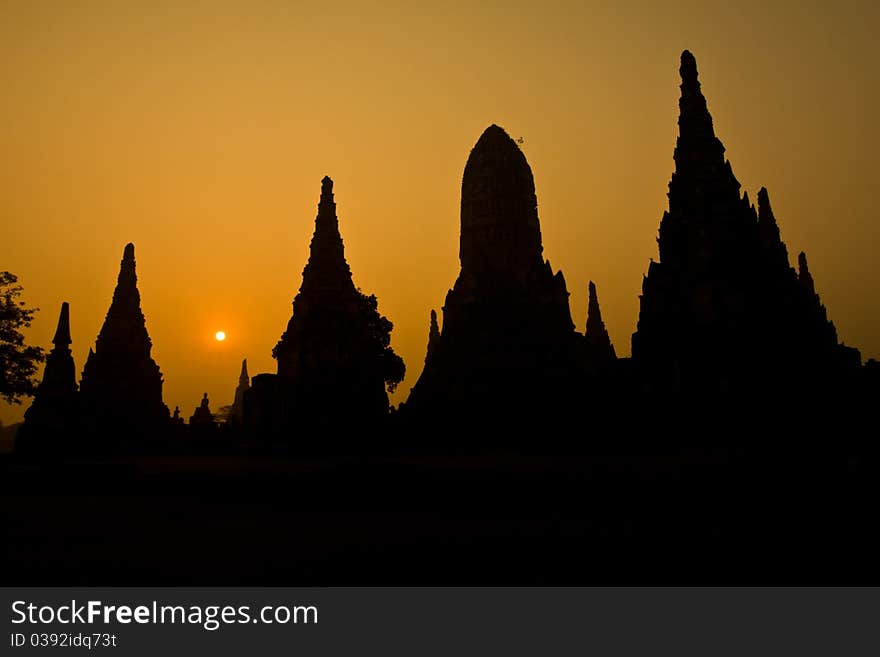 The ancient pagoda of Ayutthaya, Thailand