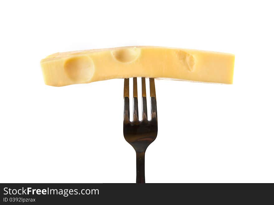 Metallic Fork With Cheese