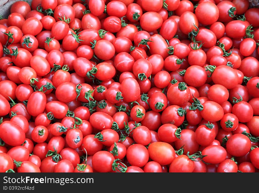 Tomatoes in a  supermarket