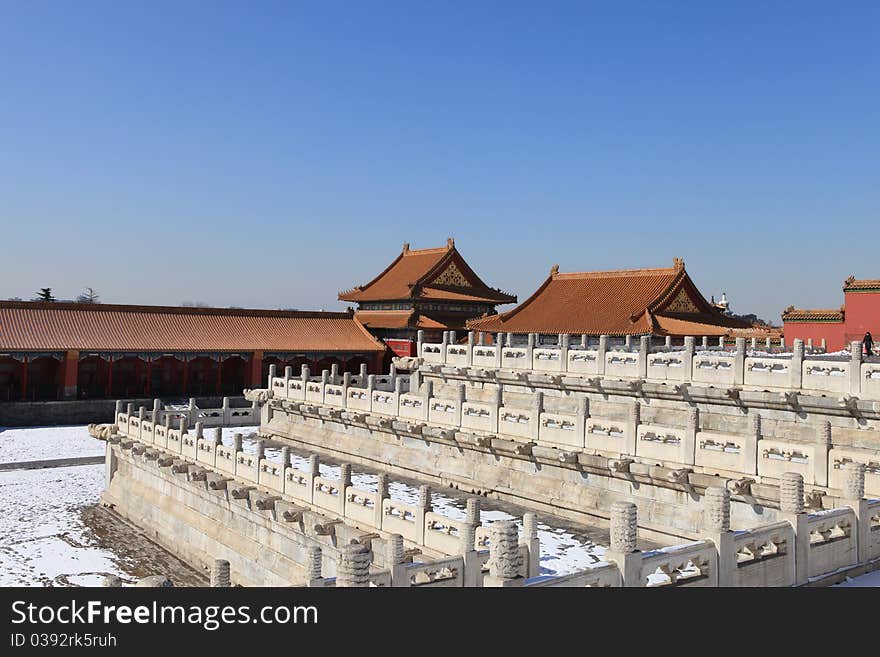 Palace after a light snow in the Forbidden City