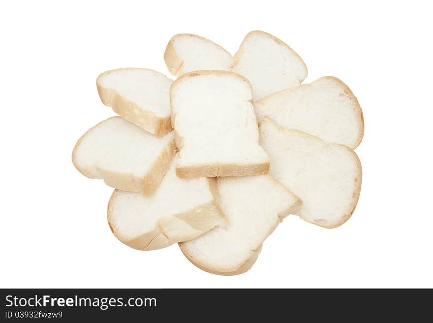 Bread on white background