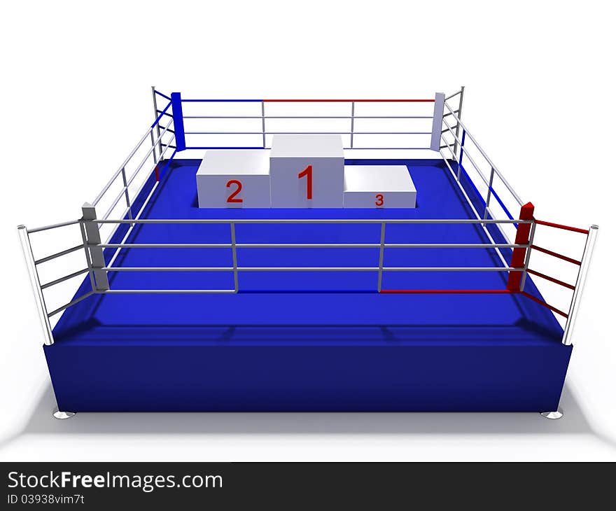 A boxing ring on a white background