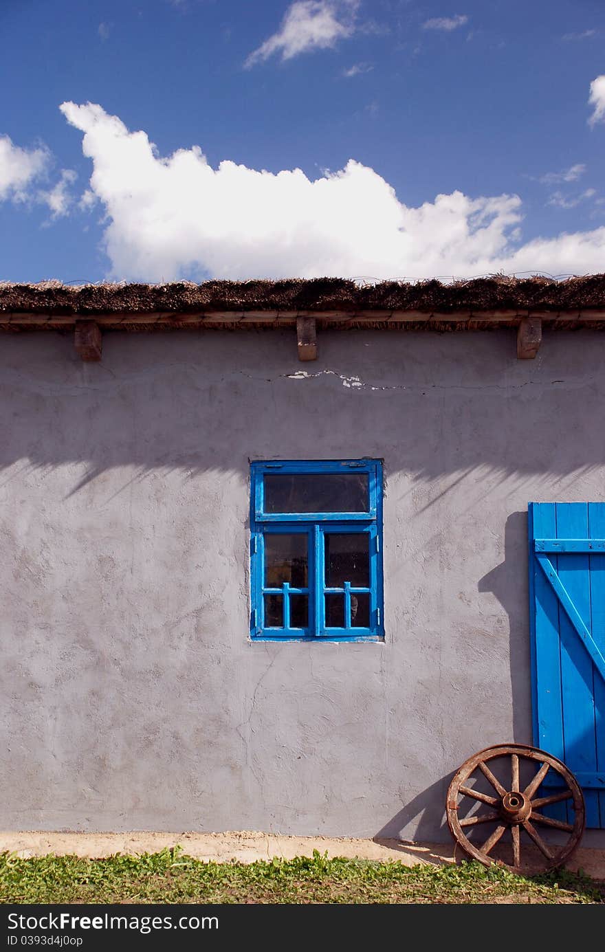 Ethnographical moldavian house fragment in Bessarabia, Ukraine