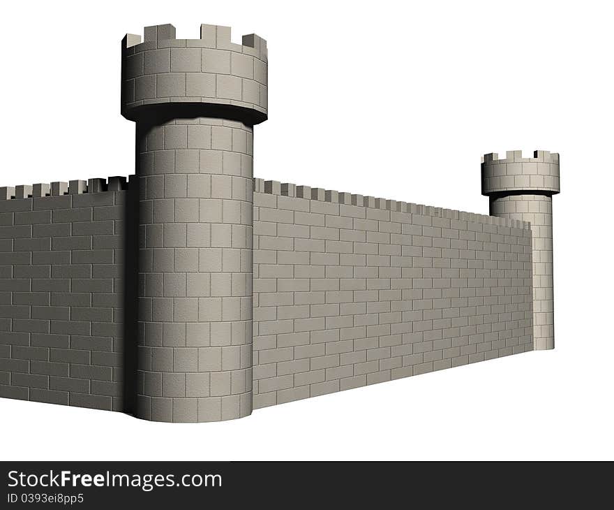 Castle on a white background