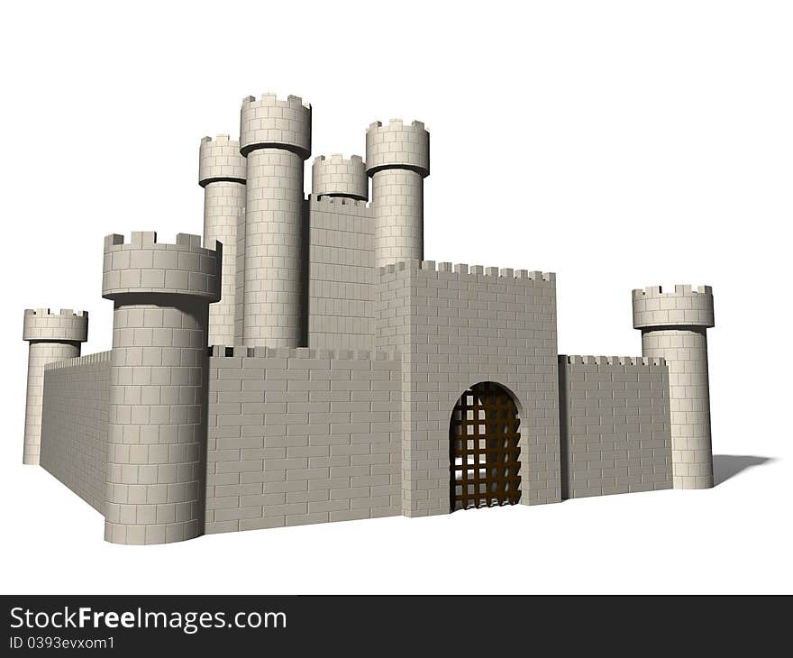 Castle on a white background