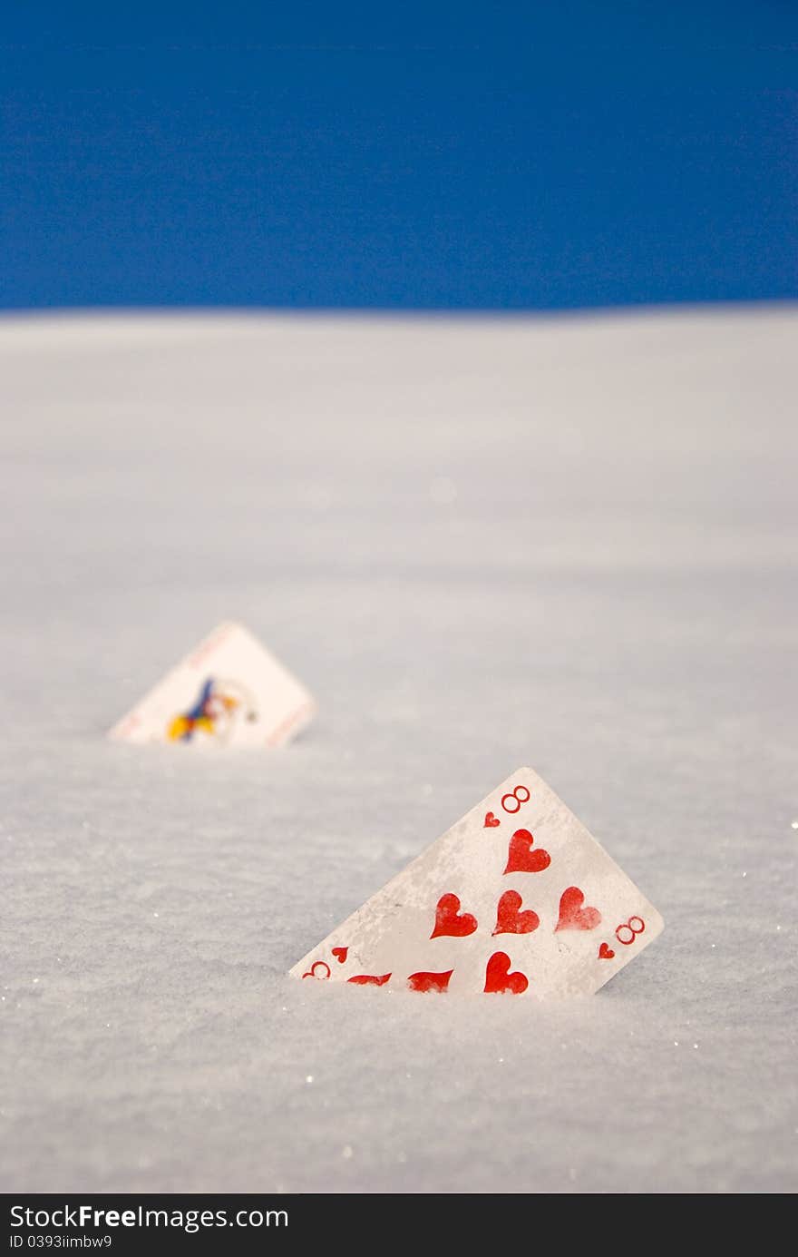 Cards On Snow