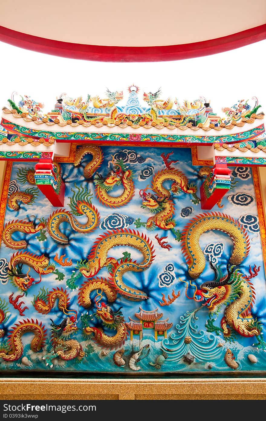 Chinese dragon in shrine